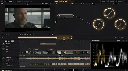 Professional NLE Timeline Interface